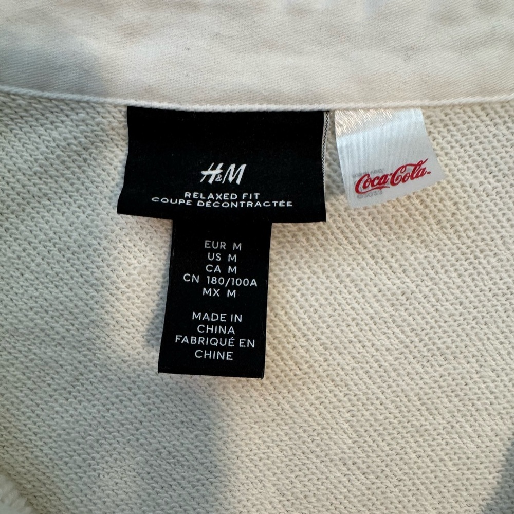 H&M Cream Long Sleeve Tee With Iconic Logo View 3